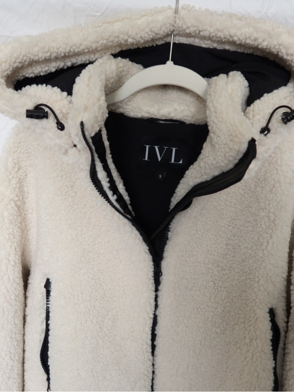 IVL Cream Teddy Jacket with Hood